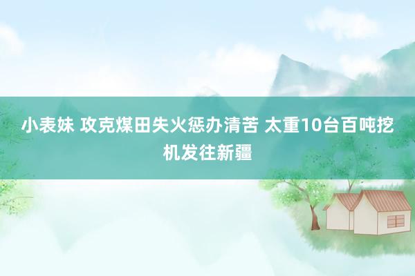 小表妹 攻克煤田失火惩办清苦 太重10台百吨挖机发往新疆
