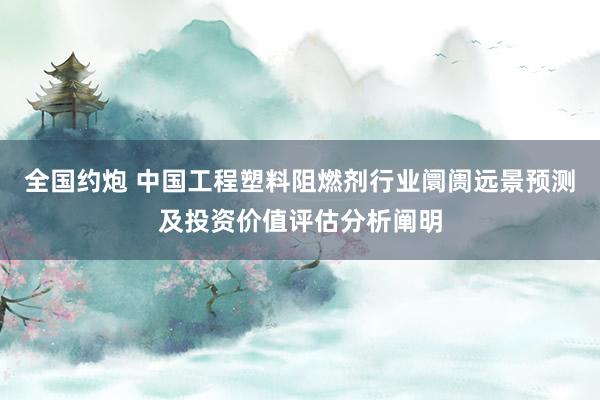 全国约炮 中国工程塑料阻燃剂行业阛阓远景预测及投资价值评估分析阐明