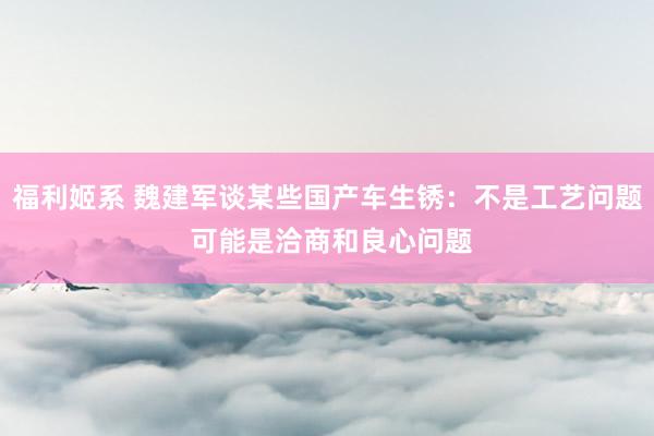 福利姬系 魏建军谈某些国产车生锈：不是工艺问题 可能是洽商和良心问题