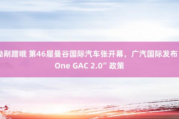 呦剐蹭哦 第46届曼谷国际汽车张开幕，广汽国际发布“One GAC 2.0”政策