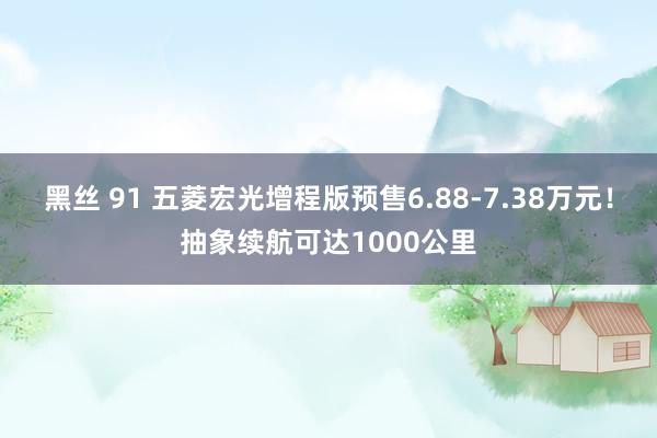 黑丝 91 五菱宏光增程版预售6.88-7.38万元！抽象续航可达1000公里