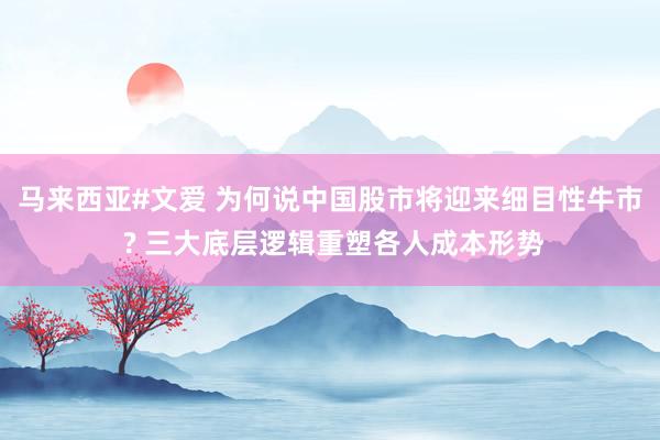 马来西亚#文爱 为何说中国股市将迎来细目性牛市 ? 三大底层逻辑重塑各人成本形势