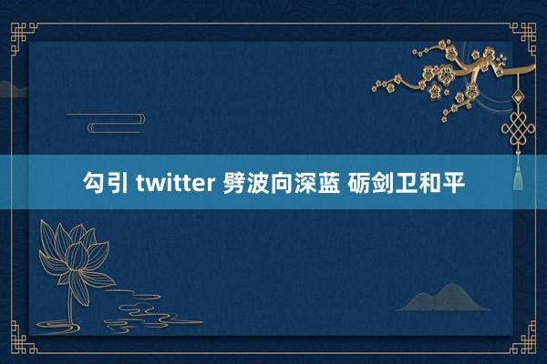 勾引 twitter 劈波向深蓝 砺剑卫和平