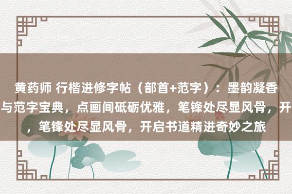 黄药师 行楷进修字帖（部首+范字）：墨韵凝香行楷进修苦衷之部首与范字宝典，点画间砥砺优雅，笔锋处尽显风骨，开启书道精进奇妙之旅